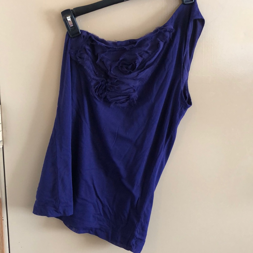 Blue one shoulder top